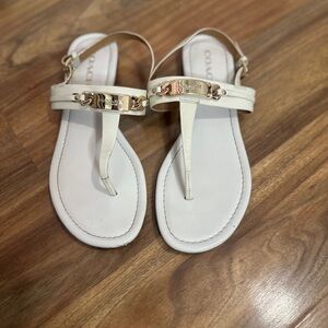 SOLD Coach White Chain-Link Sandals